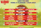 Lịch thi đấu vòng 3 V.League 1 2026-2027