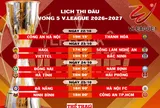 Lịch thi đấu vòng 5 V.League 1 2026-2027