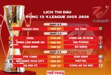 Lịch thi đấu vòng 15 V.League 2025-2026