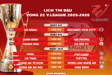 Lịch thi đấu vòng 22 V.League 2025-2026