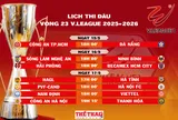 Lịch thi đấu vòng 23 V.League 2025-2026