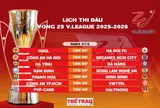 Lịch thi đấu vòng 25 V.League 2025-2026