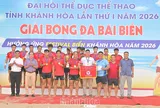 Đội bóng phường Tây Nha Trang vô địch Giải Bóng đá bãi biển Đại hội Thể dục thể thao tỉnh Khánh Hòa lần thứ I