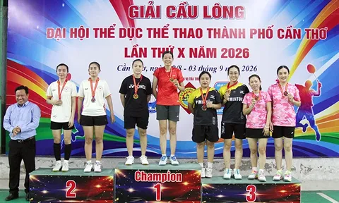 Đại hội Thể dục thể thao thành phố Cần Thơ: Cụm 4 và Cụm 22 cùng chia ngôi đầu môn Cầu lông