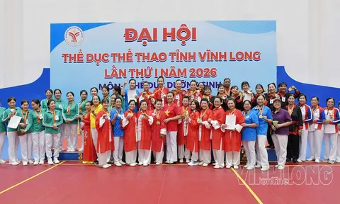 Sôi nổi tranh tài môn Thể dục dưỡng sinh Đại hội Thể dục thể thao tỉnh Vĩnh Long lần thứ I