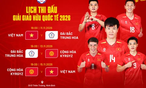 Lịch thi đấu của đội tuyển Việt Nam dịp FIFA Days tháng 11/2026
