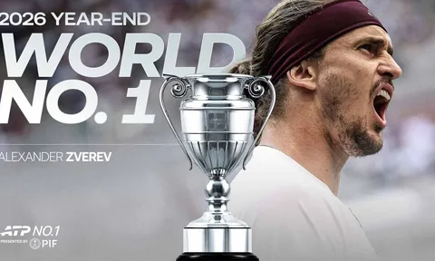 Zverev chính thức giành ngôi số 1 thế giới cuối năm 2026 