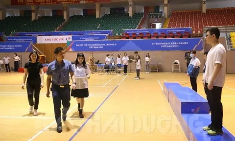 Hải Dương diễn tập nghi thức trao huy chương tại SEA Games 31