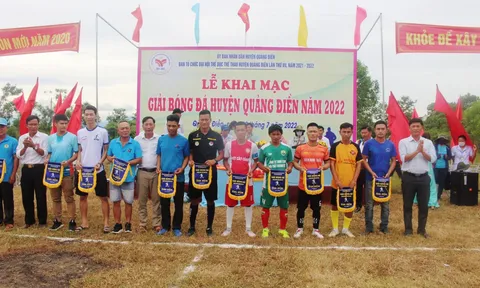 11 đội bóng tranh tài tại Đại hội Thể dục thể thao huyện Quảng Điền lần thứ VII