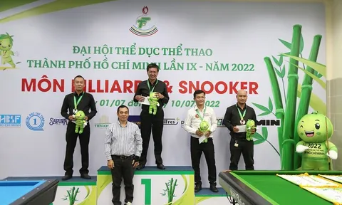 Quận 1 đứng đầu toàn đoàn Biliards & Snooker Đại hội Thể dục thể thao thành phố Hồ Chí Minh lần thứ 9