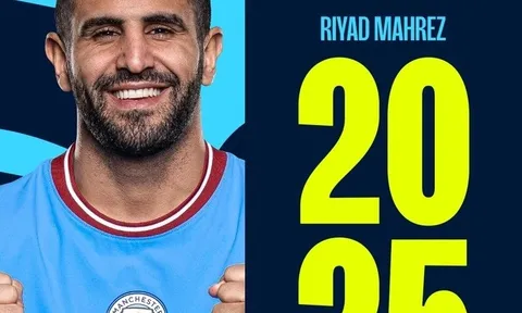 Man City gia hạn hợp đồng với Riyad Mahrez đến năm 2025