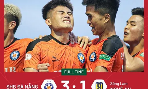 SHB Đà Nẵng - Sông Lam Nghệ An > 3-1: Cầu thủ 19 tuổi khiến đội khách mất ngôi đầu
