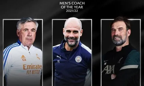 UEFA công bố 3 đề cử "Huấn luyện viên xuất sắc nhất năm": Carlo Ancelotti đấu Pep Guardiola và Jurgen Klopp