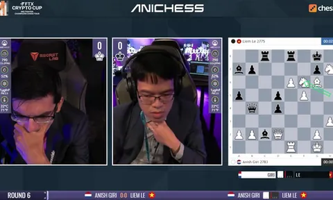 Lê Quang Liêm thắng nhanh kỳ thủ hạng 9 thế giới Anish Giri tại FTX Crypto Cup 2022