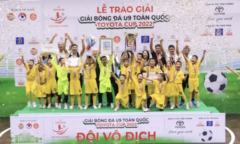 Chung kết giải Bóng đá U9 toàn quốc - Toyota Cup 2022: Sông Lam Nghệ An bảo vệ thành công ngôi vô địch