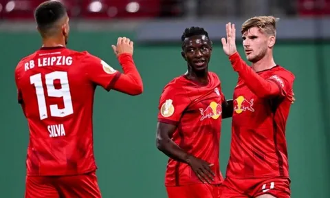 Timo Werner lập hat-trick, Leipzig thắng hủy diệt tại Cúp Quốc gia Đức