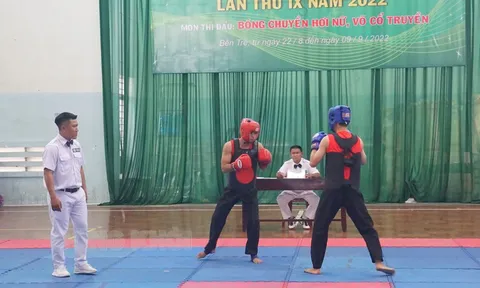Thi đấu môn võ cổ truyền trong khuôn khổ Đại hội Thể dục thể thao tỉnh Bến Tre