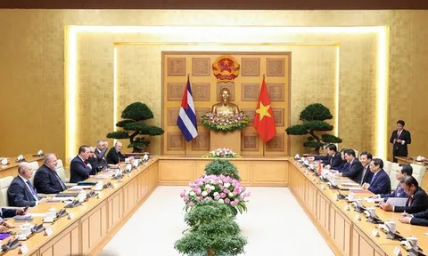 Thủ tướng Chính phủ Phạm Minh Chính hội đàm với Thủ tướng Cộng hòa Cuba Manuel Marrero Cruz