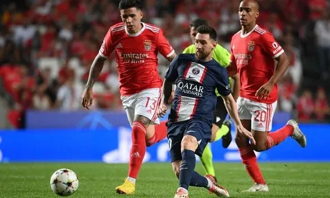 Messi lập công trong ngày Paris Saint-Germain chia điểm trên sân của Benfica