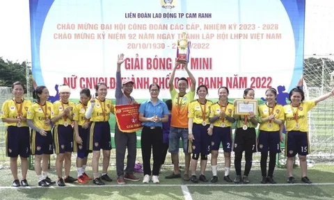 Giải Bóng đá mini nữ công nhân viên chức lao động thành phố Cam Ranh năm 2022