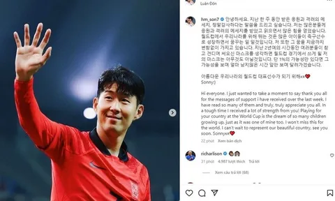 Tiền đạo Son Heung-min khẳng định cùng Hàn Quốc tham dự World Cup 2022