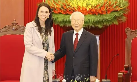 Tổng Bí thư Nguyễn Phú Trọng tiếp Thủ tướng New Zealand Jacinda Ardern