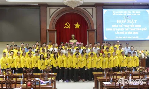 Tiền Giang: Họp mặt Đoàn Thể thao tham dự Đại hội Thể thao toàn quốc lần thứ IX