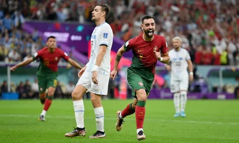 Bảng H > Bồ Đào Nha 2-0 Uruguay: Bruno Fernandes lập cú đúp mang vé vào vòng 1/8