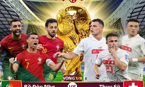 Vòng 1/8 > Bồ Đào Nha - Thụy Sĩ (2 giờ ngày 7/12): Ronaldo thể hiện bản lĩnh