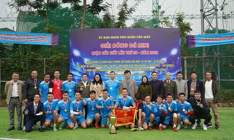 Bế mạc giải Bóng đá mini quận Cầu Giấy lần thứ 25 năm 2022