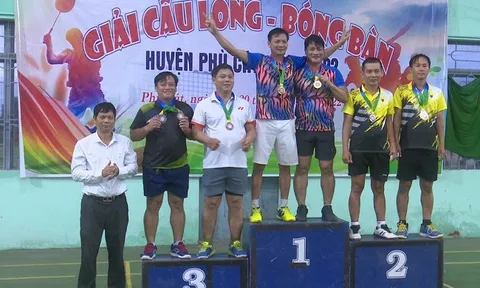 Huyện Phù Cát tổ chức giải Bóng bàn, Cầu lông năm 2022
