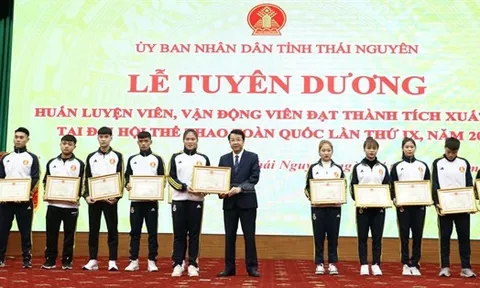 Thái Nguyên tuyên dương các huấn luyện viên, vận động viên đạt thành tích xuất sắc tại Đại hội thể thao toàn quốc lần thứ IX