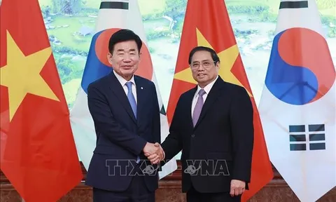 Thủ tướng Phạm Minh Chính hội kiến với Chủ tịch Quốc hội Hàn Quốc