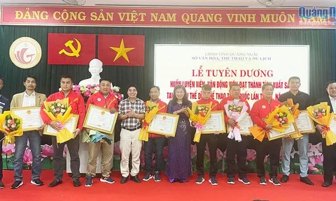 Quảng Ngãi tuyên dương huấn luyện viên, vận động viên đạt thành tích cao tại Đại hội Thể thao toàn quốc