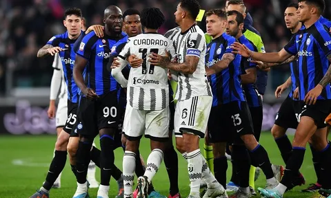 Bán kết lượt đi Coppa Italia 2022-2023 > Juventus 1-1 Inter Milan: Lukaku ghi bàn và nhận thẻ đỏ