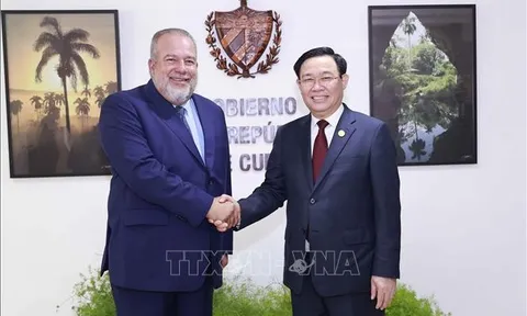 Chủ tịch Quốc hội Vương Đình Huệ hội kiến Thủ tướng Cộng hòa Cuba