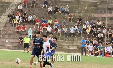 Thị trấn Vụ Bản giành cúp vô địch giải Bóng đá 7 người huyện Lạc Sơn
