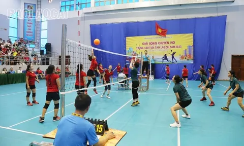Bế mạc giải Bóng chuyền hơi trung, cao tuổi tỉnh Lào Cai năm 2023