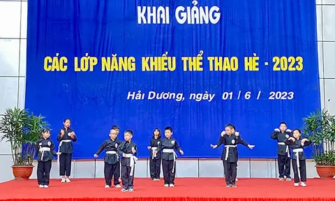 Hơn 300 trẻ em tham gia các lớp năng khiếu thể thao hè tại Nhà thi đấu Thể dục thể thao Hải Dương