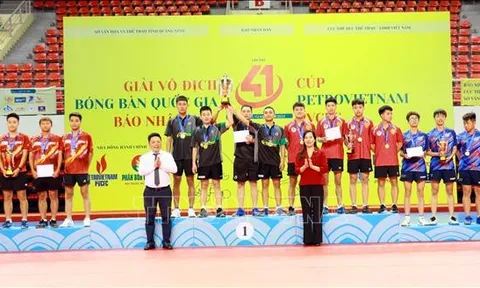 Bế mạc giải vô địch Bóng bàn quốc gia Báo Nhân dân lần thứ 41