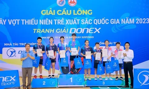 Kết thúc giải Cầu lông các cây vợt thiếu niên trẻ xuất sắc Quốc gia 2023 - Tranh giải DONEX