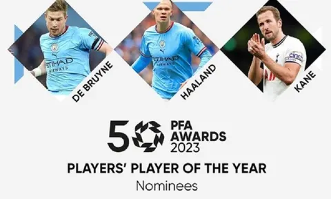 Arsenal và Man City áp đảo đề cử giải Cầu thủ xuất sắc nhất năm của PFA