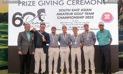 Giải vô địch Golf nghiệp dư đồng đội Đông Nam Á 2023: Việt Nam giành 1 huy chương vàng, 1 huy chương bạc
