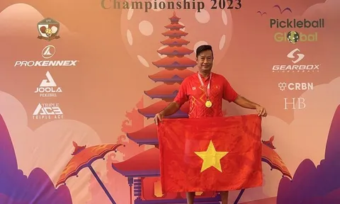 Tay vợt Trương Quang Vũ giành huy chương vàng giải Pickleball thế giới 2023