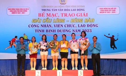 Bế mạc giải Cầu lông - Bóng bàn công nhân, viên chức lao động tỉnh Bình Dương năm 2023