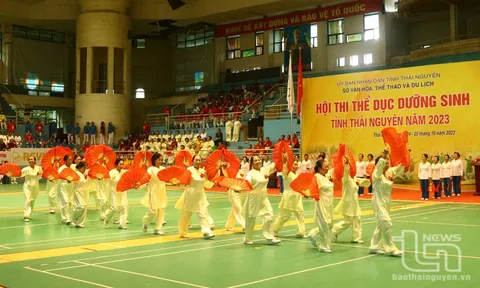 Sôi nổi Hội thi Thể dục dưỡng sinh tỉnh Thái Nguyên năm 2023