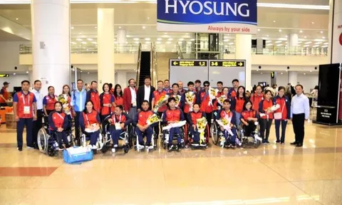 Đoàn Thể thao người khuyết tật Việt Nam về nước, khép lại những ngày tranh tài tại Hàng Châu