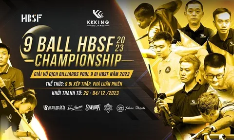 Gần 200 cơ thủ dự giải vô địch Billiards Pool 9 bi HBSF năm 2023