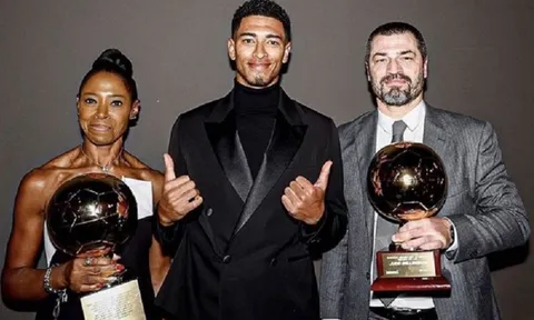 Tiền vệ Jude Bellingham nhận cú đúp giải Golden Boy 2023