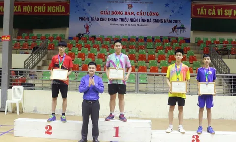 118 vận động viên tranh tài giải Bóng bàn, Cầu lông phong trào Thanh, Thiếu niên tỉnh Hà Giang